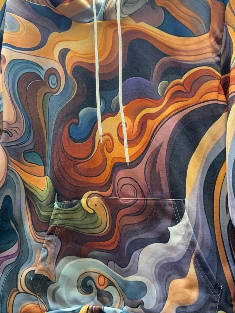Multicolor Swirl Art Hoodie - Picture 7 of 7